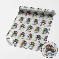 Sped Educator Autism Support Wrapping Paper Roll Teach Kindness Messy Bun