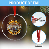 Speedway Slammer 2025 Crystal Glass Ornament Indiana Alcatraz Retro Vintage Racing Graphic TS02