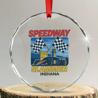 Speedway Slammer 2025 Crystal Glass Ornament Indiana Alcatraz Vintage Racing Graphic TS02
