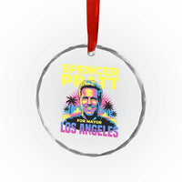 Spencer Pratt for Mayor Los Angeles Synthwave Graphic Crystal Glass Ornament Retro Neon California Supporter
