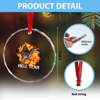 Spinosaurus Racha Explosion Hell Yeah Crystal Glass Ornament Dinosaur Shrieks Meme Funny Prehistoric Fire Blast - Wonder Print Shop