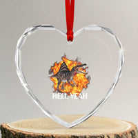 Spinosaurus Racha Explosion Hell Yeah Heart Crystal Glass Ornament Dinosaur Shrieks Meme Funny Prehistoric Fire Blast - Wonder Print Shop