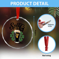 Split the G Funny Irish Drinking Crystal Glass Ornament St. Patrick’s Day Stout Beer Lovers Pub Crawls