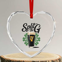 Split the G Funny Irish Drinking Heart Crystal Glass Ornament St. Patrick’s Day Stout Beer Lovers Pub Crawls