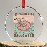 Spooky Summer Skeleton Crystal Glass Ornament Just Waiting For Halloween Summer Pool Party TS02