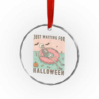 Spooky Summer Skeleton Crystal Glass Ornament Just Waiting For Halloween Summer Pool Party TS02