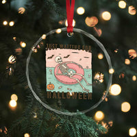 Spooky Summer Skeleton Crystal Glass Ornament Just Waiting For Halloween Summer Pool Party TS02