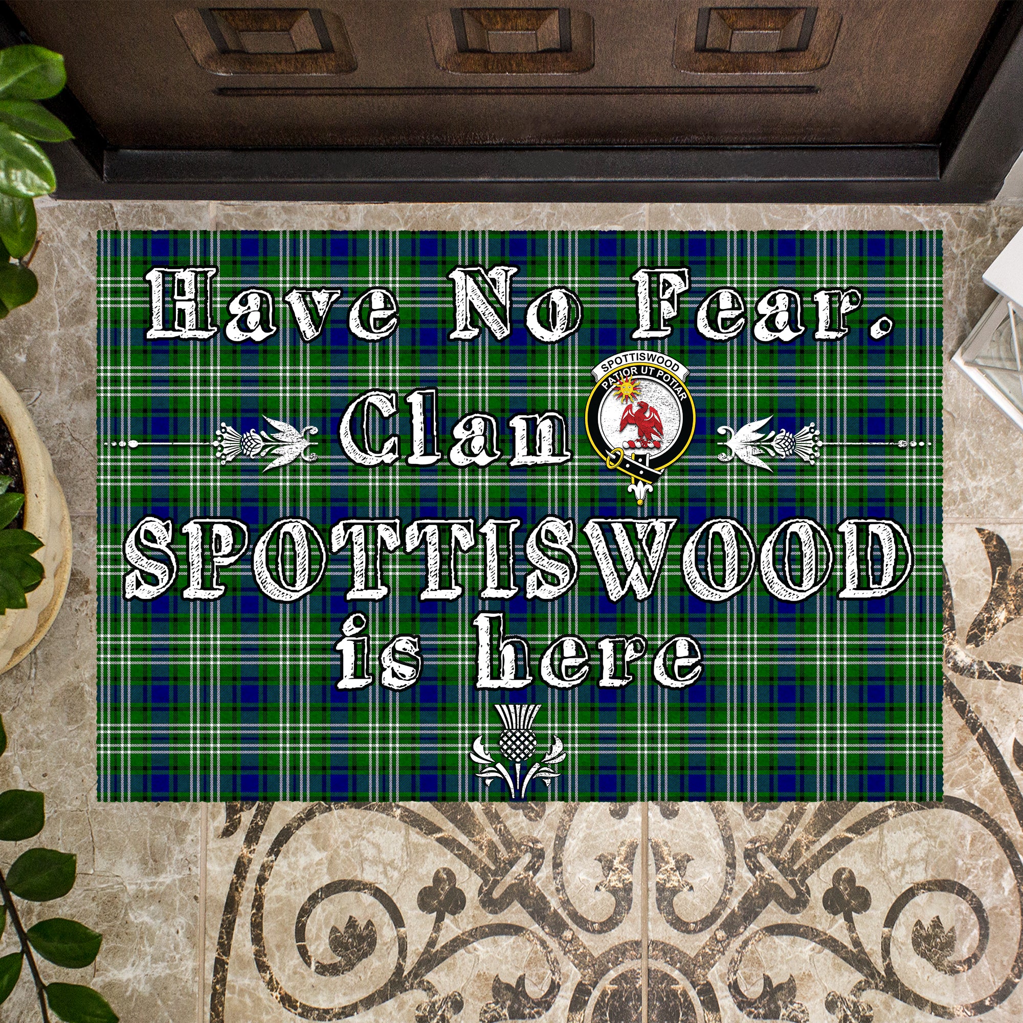 spottiswood-clan-tartan-door-mat-family-crest-have-no-fear-tartan-door-mat