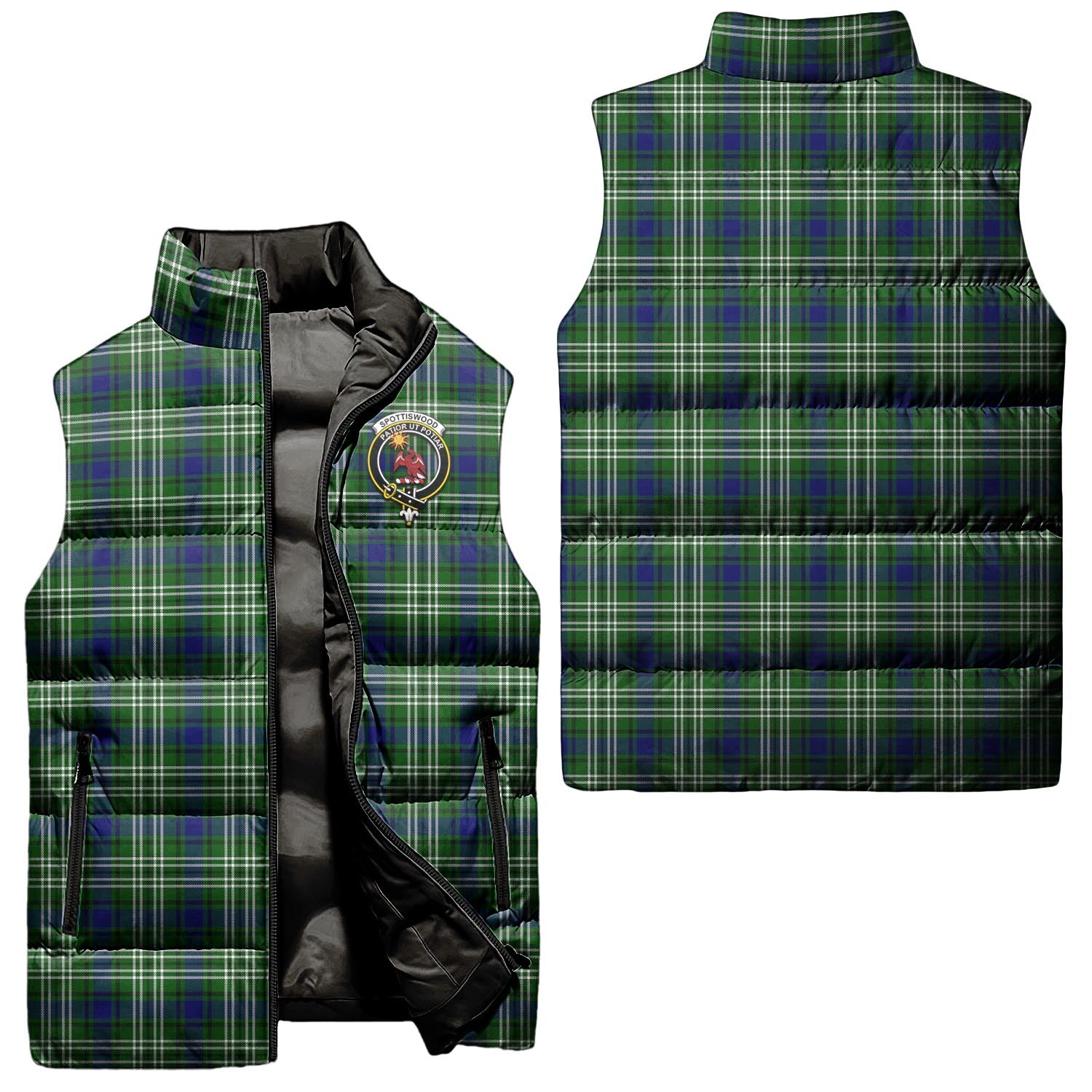 spottiswood-clan-puffer-vest-family-crest-plaid-sleeveless-down-jacket