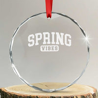 Spring Vibes Crystal Glass Ornament Spring Break Easter Day Bold Text