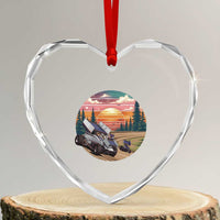 Sprint Car Dirt Track Racing Sunset Motorsports Heart Crystal Glass Ornament - Wonder Print Shop