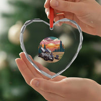 Sprint Car Dirt Track Racing Sunset Motorsports Heart Crystal Glass Ornament - Wonder Print Shop