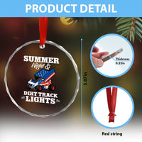 Sprint Car Racing Crystal Glass Ornament Summer Nights And Dirt Track Lights - Wonder Print Shop