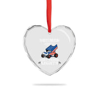 Sprint Car Racing Heart Crystal Glass Ornament Summer Nights And Dirt Track Lights - Wonder Print Shop