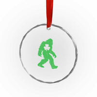 St Patricks Day Bigfoot Crystal Glass Ornament Sasquatch Lucky Shamrock TS02