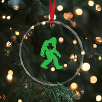 St Patricks Day Bigfoot Crystal Glass Ornament Sasquatch Lucky Shamrock TS02