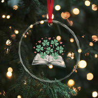St Patricks Day Book Lover Crystal Glass Ornament Librarian Core Lucky Shamrocks - Wonder Print Shop