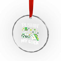 St Patricks Day Boys Truck Crystal Glass Ornament Pushing My Luck Tractor Toy Lover TS02