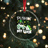 St Patricks Day Boys Truck Crystal Glass Ornament Pushing My Luck Tractor Toy Lover TS02