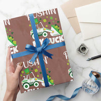St Patricks Day Boys Truck Wrapping Paper Roll Pushing My Luck Tractor Toy Lover - Wonder Print Shop