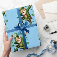St Patricks Day Cheerful Gnome Dabbing Wrapping Paper Roll Darts Lover Gift