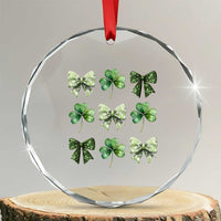 St Patricks Day Coquette Bow Crystal Glass Ornament Lucky Shamrock Aesthetic TS02