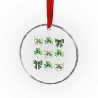 St Patricks Day Coquette Bow Crystal Glass Ornament Lucky Shamrock Aesthetic - Wonder Print Shop