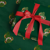 St Patrick's Day Cute Gnomes Wrapping Paper Roll Holding Shamrock Sunflower - Wonder Print Shop