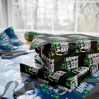 St. Patrick's Day Ice Hockey Wrapping Paper Roll Happy Saint Hat Trick's Lucky Shamrocks - Wonder Print Shop