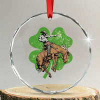 St Patrick's Day Lucky Cowboy Crystal Glass Ornament Retro Vintage Clover TS02
