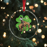 St Patrick's Day Lucky Cowboy Crystal Glass Ornament Retro Vintage Clover TS02