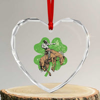 St Patrick's Day Lucky Cowboy Heart Crystal Glass Ornament Retro Vintage Clover - Wonder Print Shop