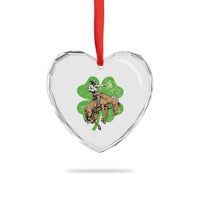 St Patrick's Day Lucky Cowboy Heart Crystal Glass Ornament Retro Vintage Clover - Wonder Print Shop
