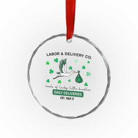 St Patrick's Day Lucky L&D Nurse Crystal Glass Ornament Labor And Delivery Shamrock - Wonder Print Shop