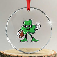 St Patrick's Day Lucky Shamrock Football Crystal Glass Ornament Sport Lover Gift - Wonder Print Shop