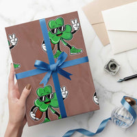 St Patrick's Day Lucky Shamrock Football Wrapping Paper Roll Sport Lover Gift - Wonder Print Shop