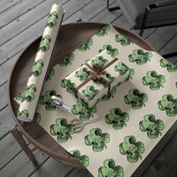St Patricks Day Lucky Shamrock Skull Gift Wrapping Paper Roll
