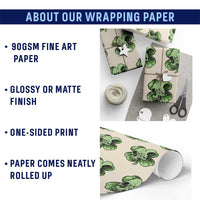 St Patricks Day Lucky Shamrock Skull Gift Wrapping Paper Roll