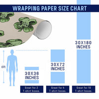 St Patricks Day Lucky Shamrock Skull Gift Wrapping Paper Roll