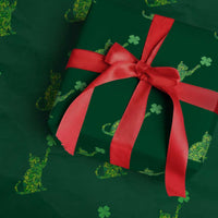 St Patricks Day Shamrock Cat Wrapping Paper Roll Saint Pattys Cats Lover - Wonder Print Shop