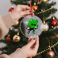 St Patricks Day Shamrock Playing Football Crystal Glass Ornament Cute Gift for Sports Lovers TS02