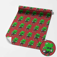 St Patricks Day Shamrock Playing Football Wrapping Paper Roll Cute Gift for Sports Lovers - Wonder Print Shop