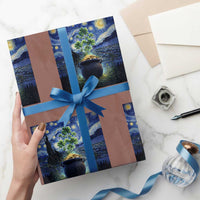 St Patricks Day Starry Night Shamrock Van Gogh Art Wrapping Paper Roll