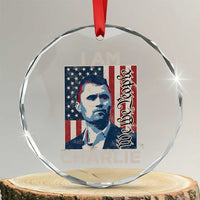 Stand With Charlie Crystal Glass Ornament Patriotic Free Speech We The People American Flag Graphic TS02
