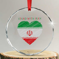 Stand With Iran Crystal Glass Ornament Anti War Political Protest Statement