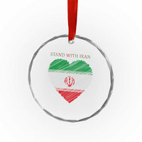 Stand With Iran Crystal Glass Ornament Anti War Political Protest Statement
