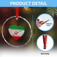 Stand With Iran Crystal Glass Ornament Anti War Political Protest Statement