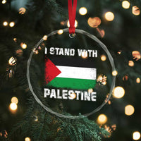Stand With Palestine Crystal Glass Ornament Gaza Palestinian Flag TS10