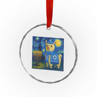 Starry Hanukkah Night Crystal Glass Ornament Funny Llama Jewish Holiday Gift TS12