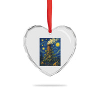 Starry Night Hops Brewery Heart Crystal Glass Ornament Vintage Hops Beer Lover Painterly